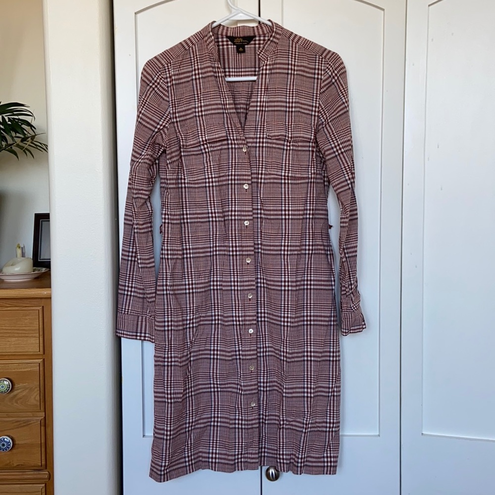 L.L. Bean plaid shirt dress